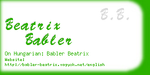 beatrix babler business card